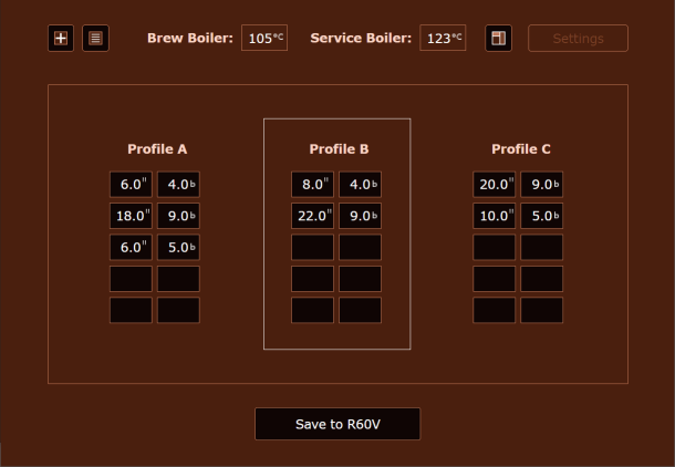 Espresso Profiler for Rocket R60V